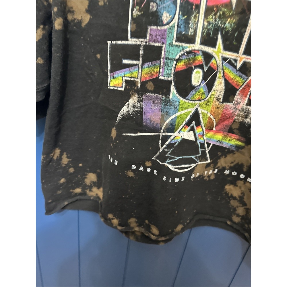 Pink Floyd The Dark Side Of The Moon Cropped T-Shirt Womens L Short Sleeve Black - Picture 10 of 11